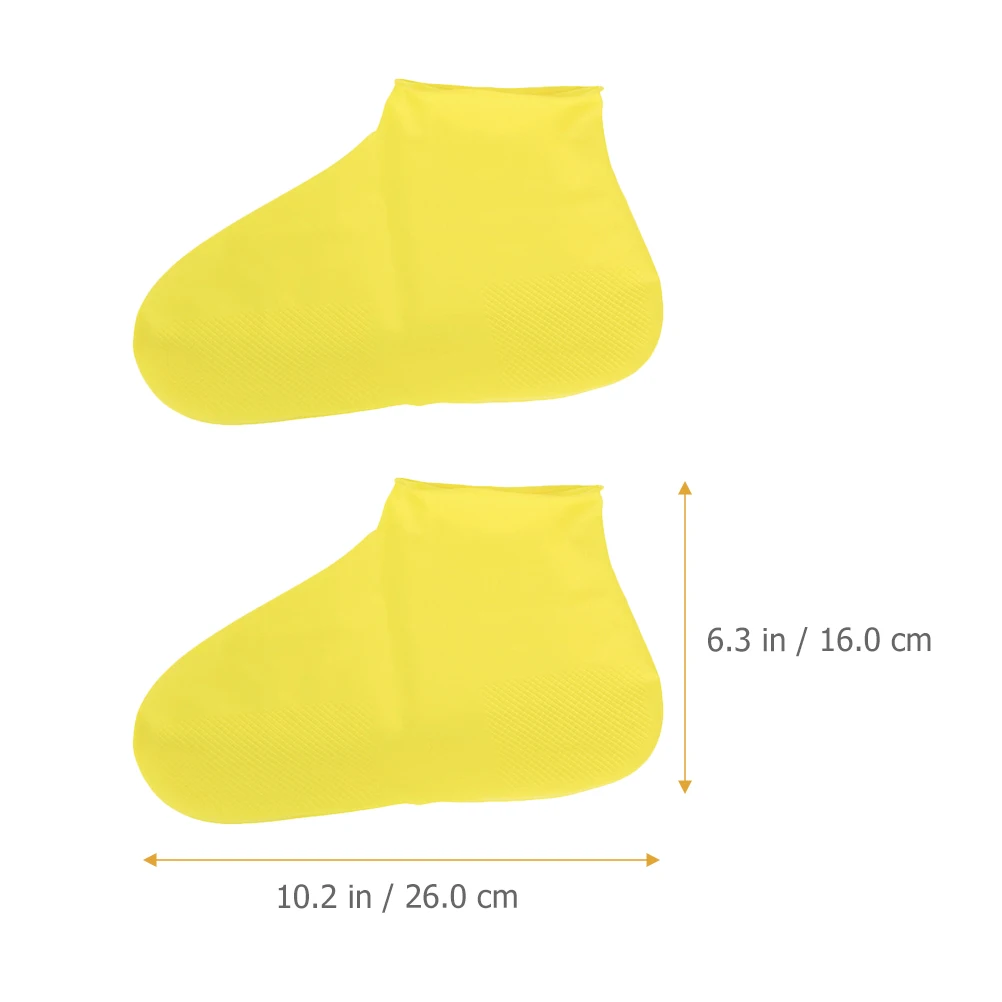 

2 Pairs Shoes Men Thickened Rain Boots Covers Waterproof Protector Major Yellow Emulsion Rainproof