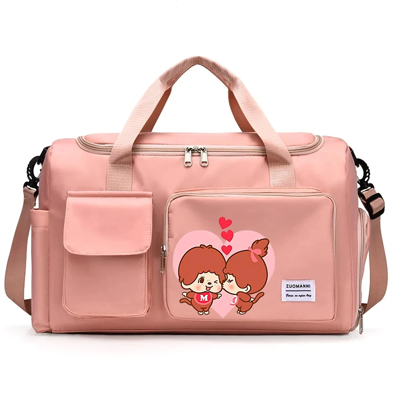 MONCHHICHI  Women Travel Bag Kawaii Cartoon Men Waterproof Gym Sport Bag Fitness Handbag for Men Storage Bag Shoulder Bag Gift view 3