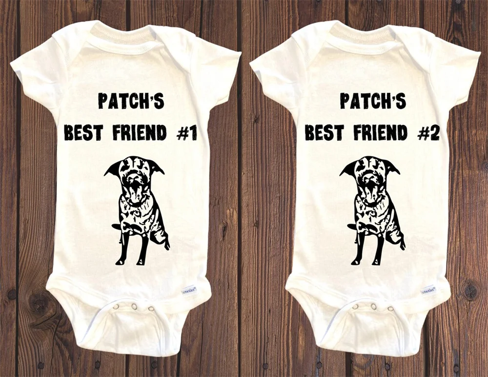 Pet Photo Baby Bodysuit, Dog Bestie Outfits, Personalized Custom Dog Photo Bodysuit