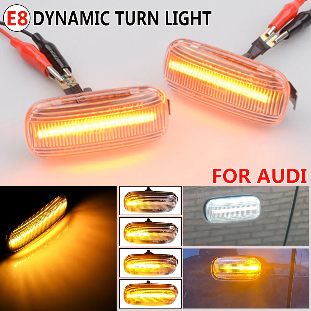 2PCS Turn Signal Side Marker Light For Audi A3 S3 8P A4 B6 B8 B7 S4 RS4 A6 S6 C5 2005 Sequential Led Dynamic Flashing Blinker