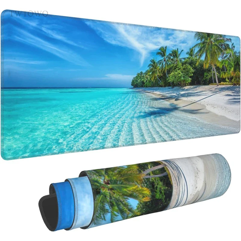 Mouse Pad Gamer Sea Beach XL Custom Home New Mousepad XXL Desk Mats Carpet Soft Office Natural Rubber Mice Pad Desktop Mouse Pad