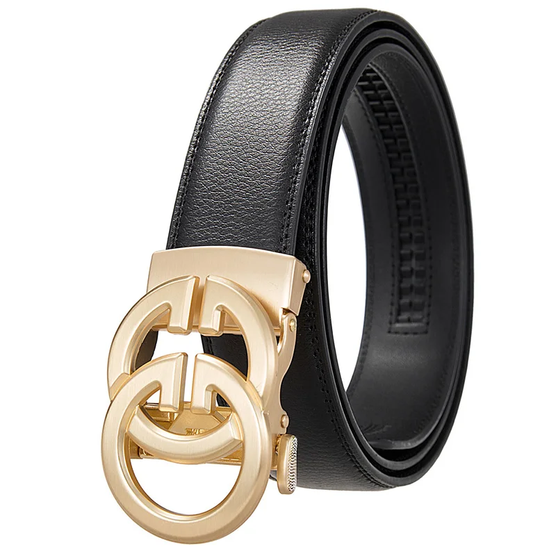 Double G Famous Designer Luxury Brand Men Belt High Quality Genuine Leather Belts Automatic Business Plus Size 170 160 150cm image 2