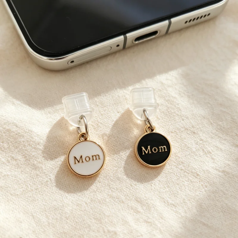 Mom Letter-Shaped Phone Dust Plug, Simple Letter Design Charging Port Dust Protection Plug, Universal Decorative Accessory for Iphone/Android Phones, a Thoughtful Gift for Mother