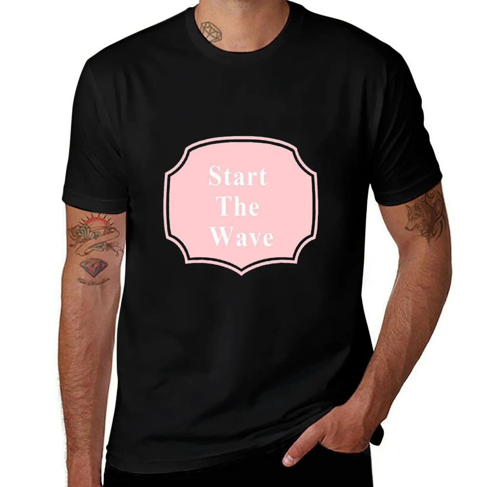 

Start The Wave pastel T-Shirt vintage rapper graphic tees Short sleeve tee men workout shirt