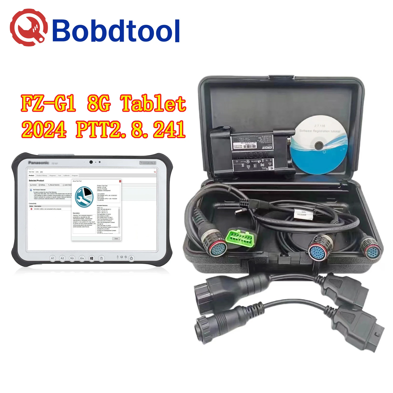 FZ -G1 Newest PTT2.8.241 for VOE VOCOM2 88894000 88890300V Vocom Interface Truck excavators Buses Yacht Diagnose Diagnostic Tool