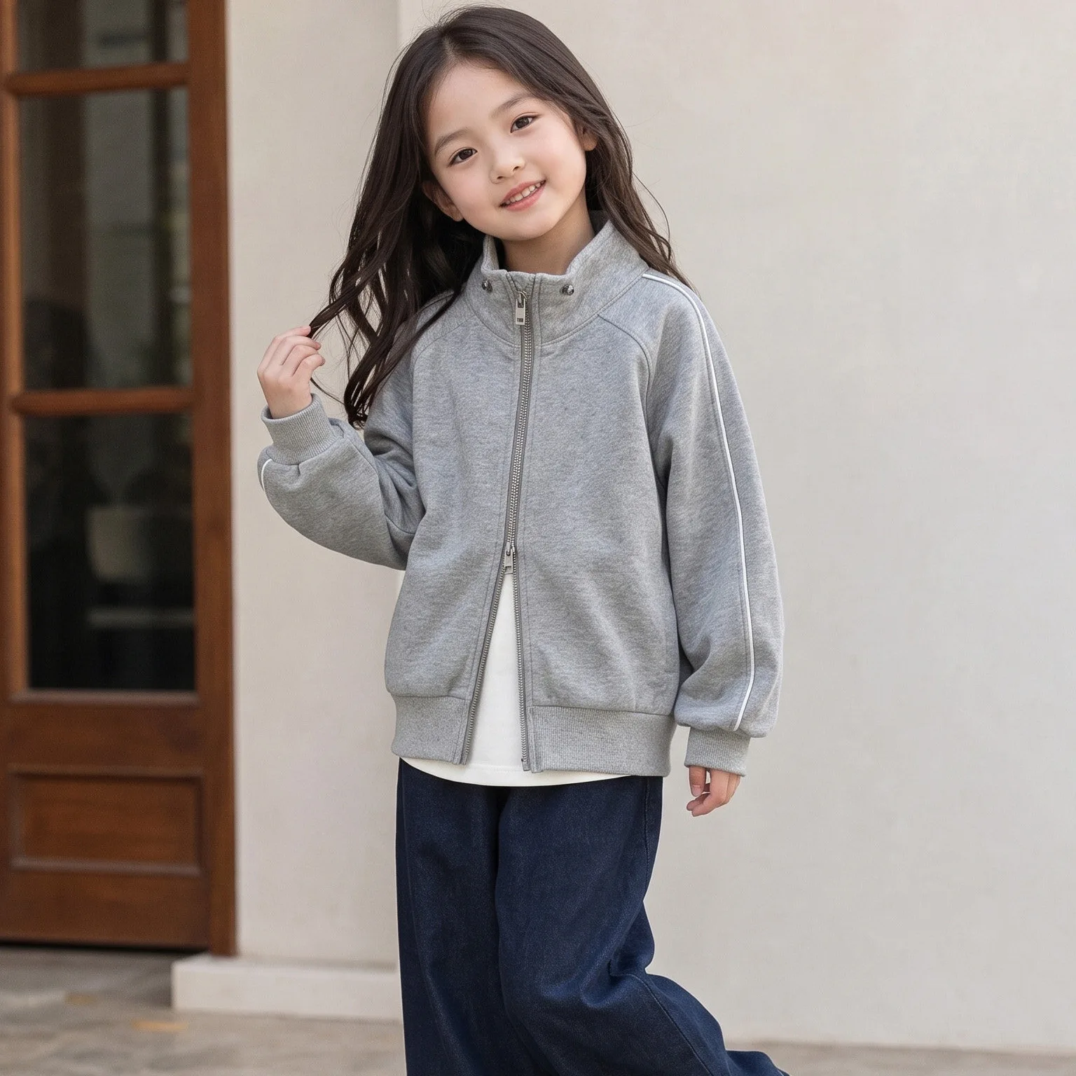 Coat Spring and Autumn Casual Loose and Versatile Stand Up Collar Jacket 2026 New Korean Fashion Solid Color Zipper Jacket