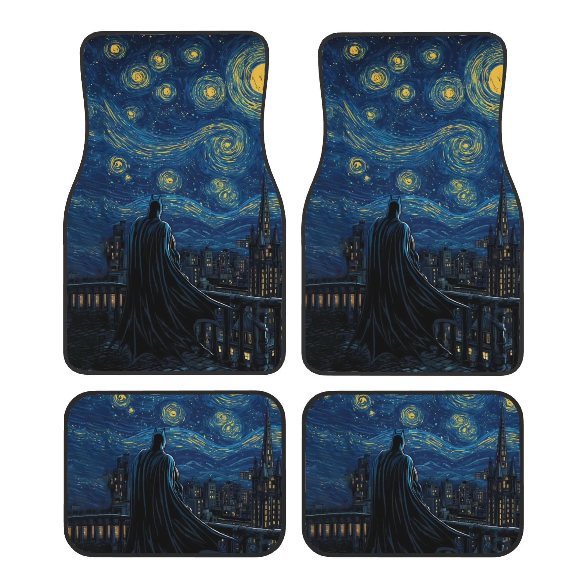 Warner Bros. DC Gotham City The Batman Car Floor Mats - Universal Fit Car, Truck And SUVs, Material, 4pcs Versatile Minimalist A