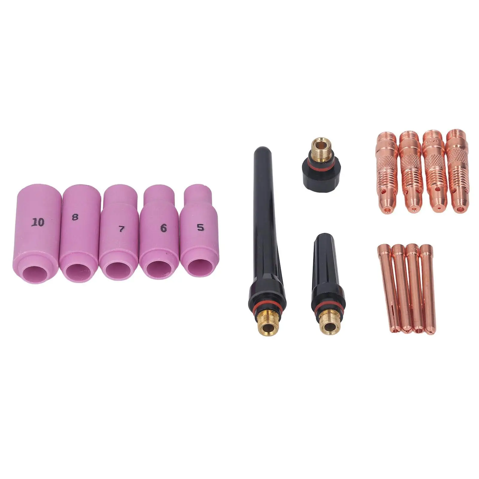 

16PCS TIG Torch Consumables Kit - Copper & Ceramic Accessories for wp 17/18/26 Welding