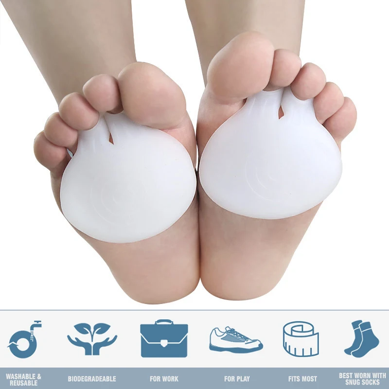 Pexmen 2Pcs Metatarsal Pads Ball of Foot Cushions Bunion Pad for Hallux Valgus Forefoot Pads Pain Relief Toe Separator Protector