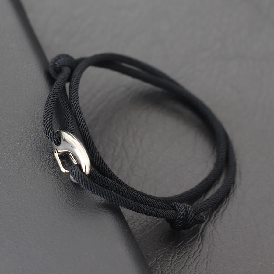 Neue Einfache Stil Doppel Layered Marine String Armband Für Männer Frauen Schiebe Einstellbare 3mm Dünne Seil Nautischen Armband Pulseria