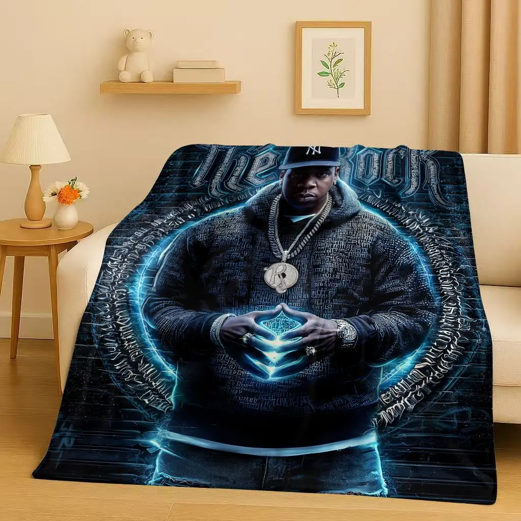 

3D Top Hip Hop Rapper Star Cartoon Art Flannel Blanket,Ultra Soft Warm Plush Throw for Home Bedroom Bed Sofa Cover Office Gift