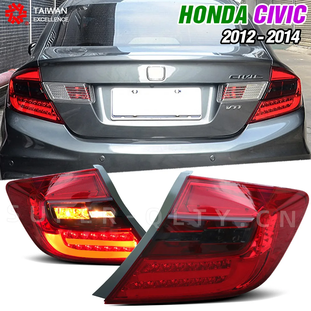 Eagle Eye Car Taillight for Honda Civic 2012-2014 Taillight CIIMO FD2 Lamp 2 PCS Rear Fog Brake Turn Signal FD2 LED Tail Light