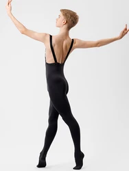 One Piece Black Tank Unitard Men Ballet senza maniche tuta attillata per tutto il corpo Unitards Costume da ballo bretelle Unitards Body