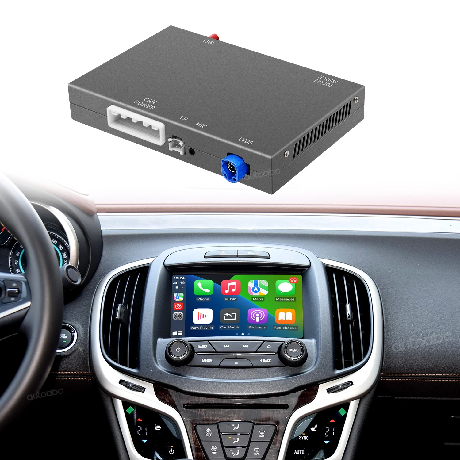 Autoabc Wireless CarPlay Android Auto Mirror Retrofit Kit Decoderfor Opel/Buick/Cadillac Built-in WiFi Airplay MirrorLink