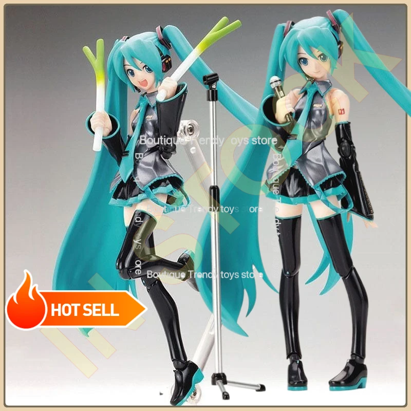 

14cm Anime Hatsune Miku Figma 014 Joint Movable Face Change Boxed Doll PVC Action Figure Decoration Model Toys Kids Girls Gift