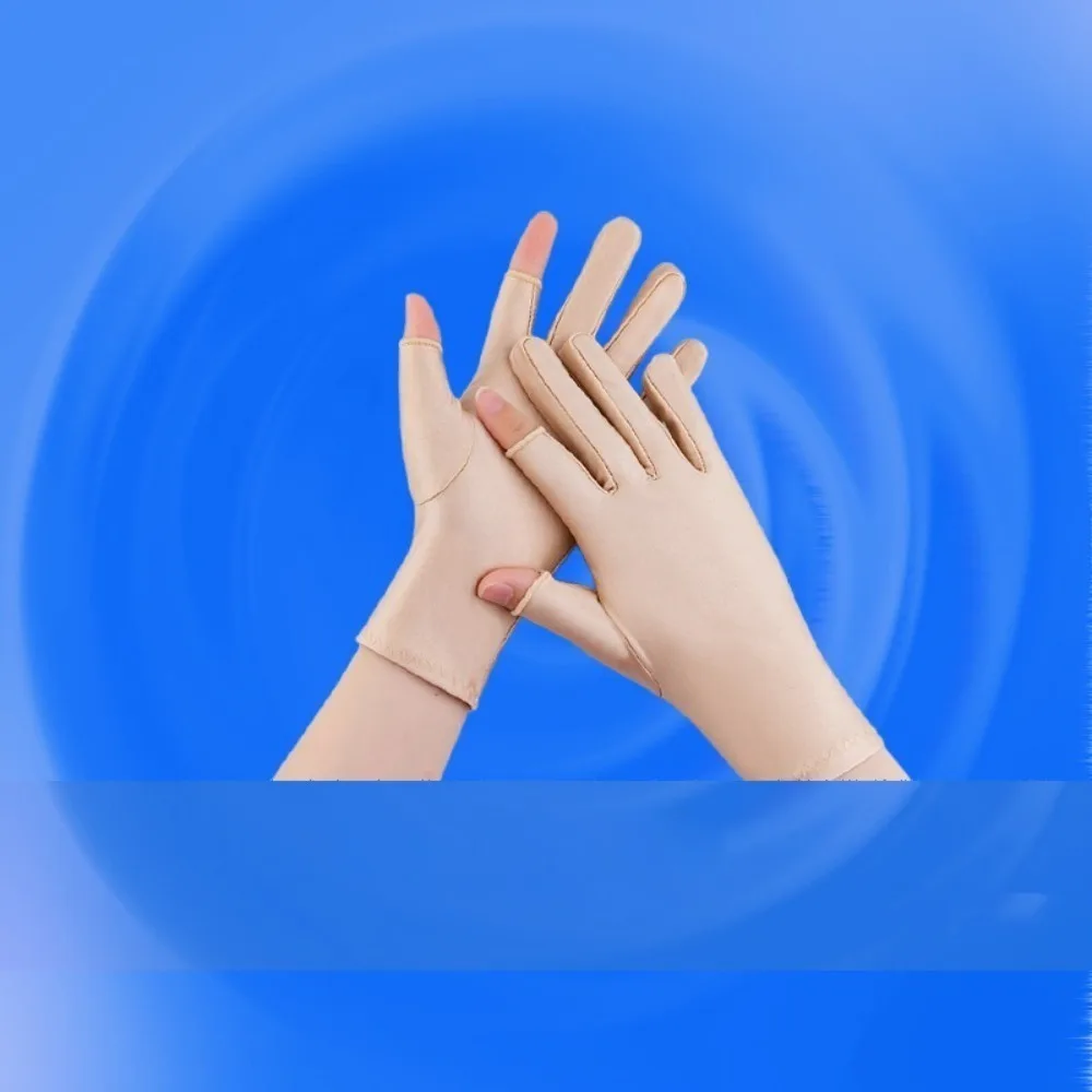 

New Touchable Screen Sunscreen Gloves Breathable Highly Elastic Ice Silk Gloves Anti-UV Nail Painting Gloves Summer