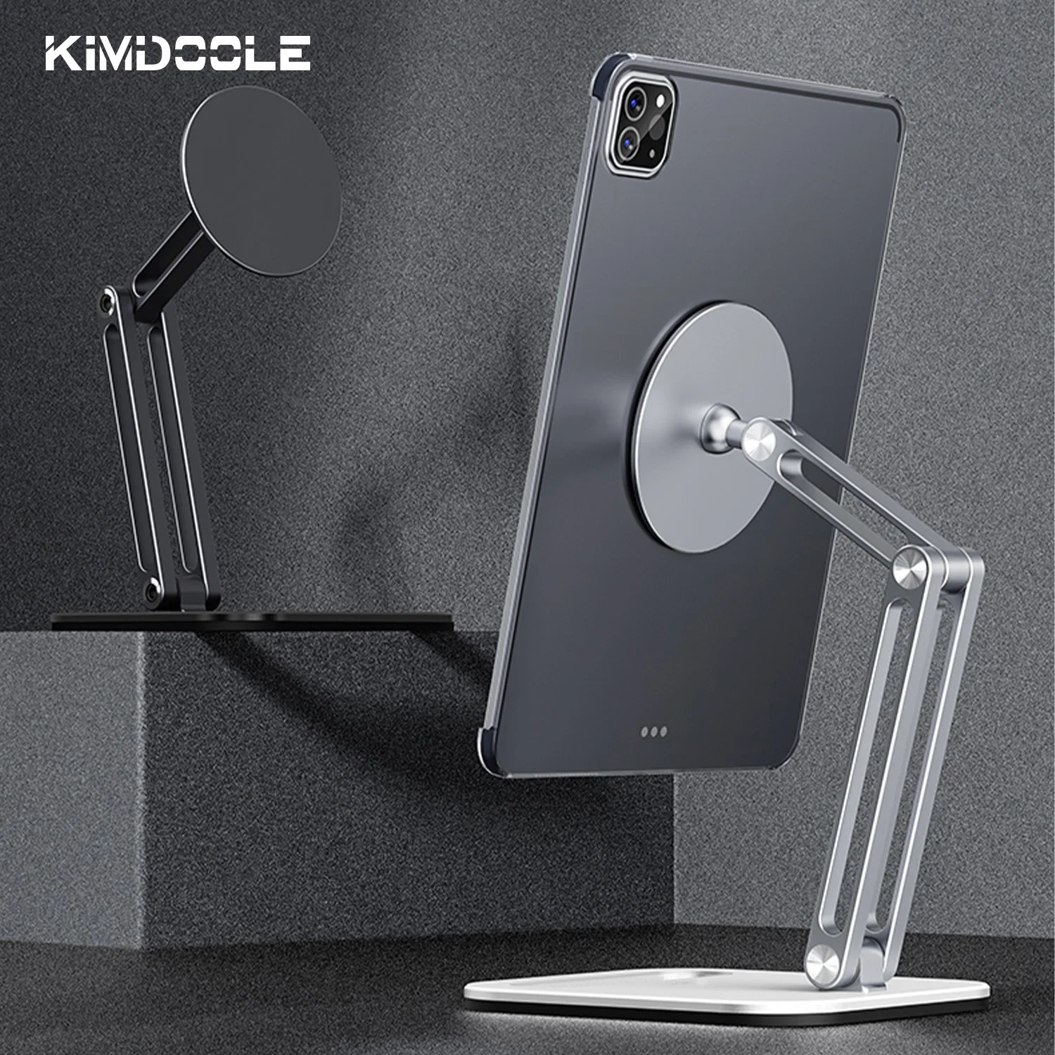 Kimdoole Metalowy magnetyczny uchwyt na tablet do stojaka na biurko do iPada Pro Xiaomi Samsung Huawei Apple Akcesoria do tabletów — zdjęcie 5