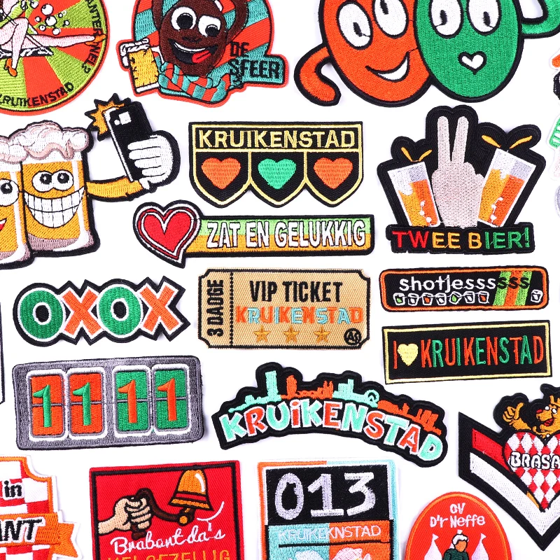 New Kruikensta Emblem Patch Embroudered Patches DIY Frog Netherland Carnival Sew Embroidered Badges Iron On Patches For Clothing