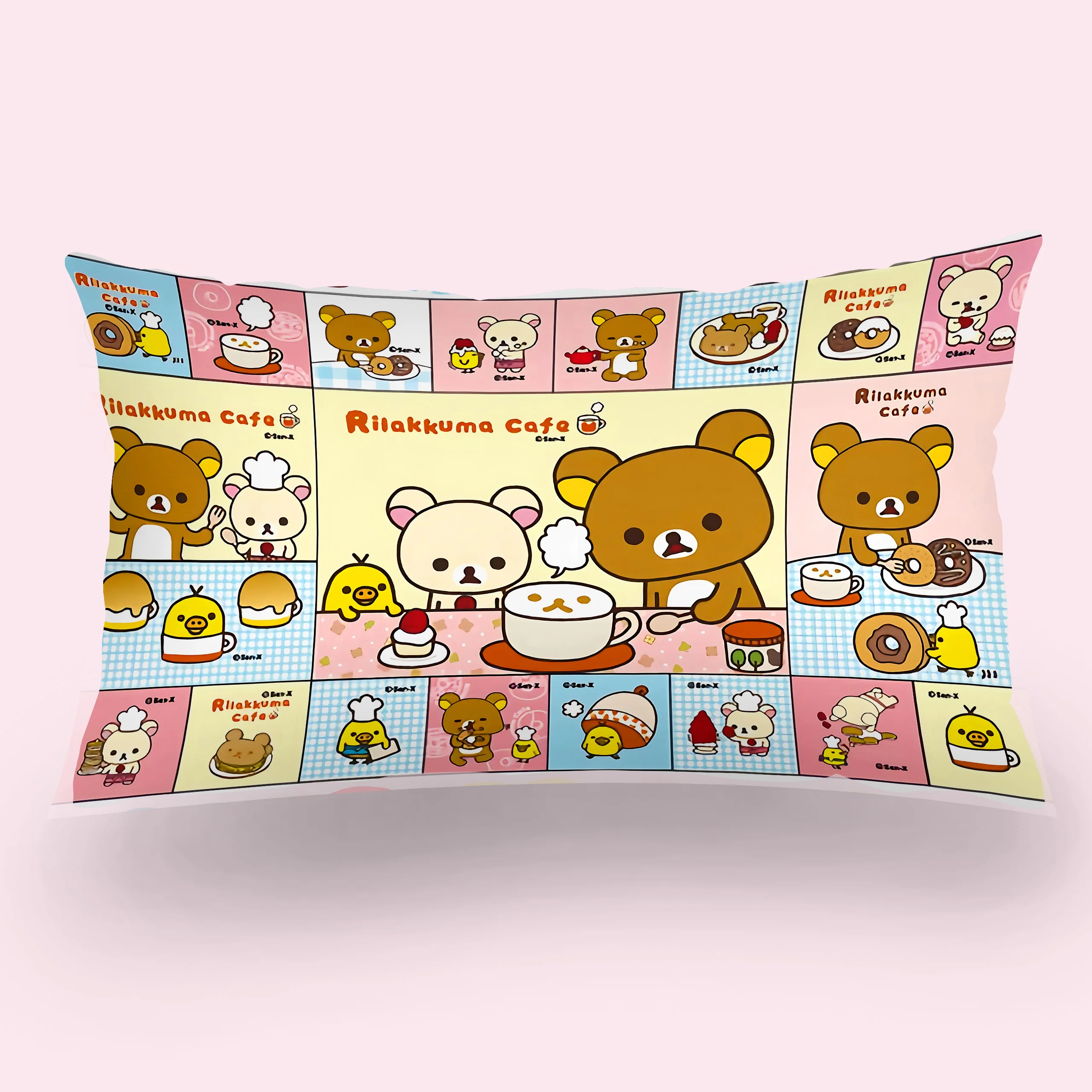 Cartoon Hot R-Rilakkumas Double-sided Printing Rectangle Pillow Case Bedside Pillowcase Sofa Cushion Cover Room Home Decoration