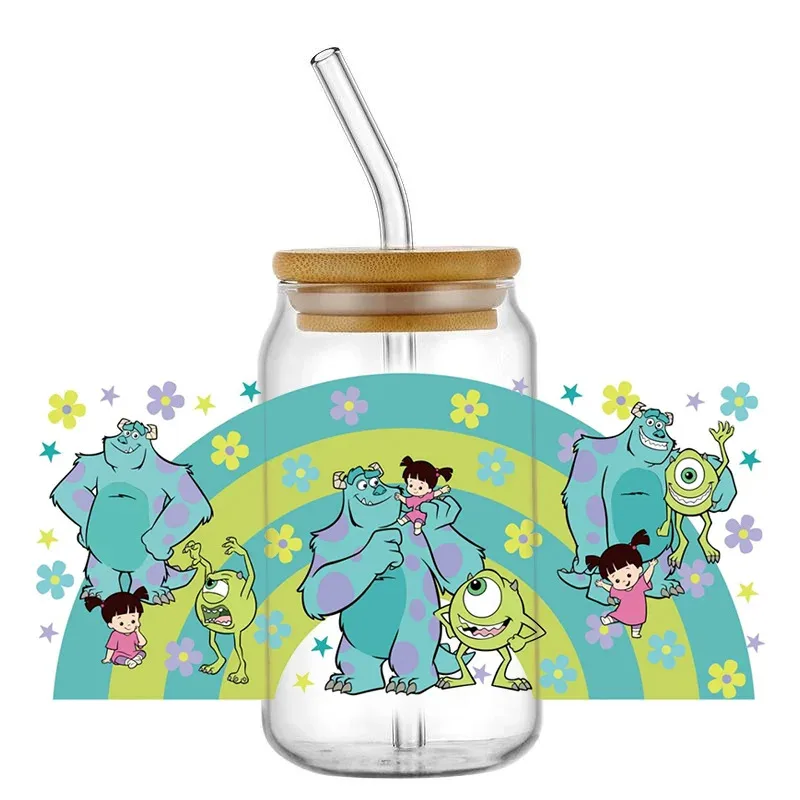 

DIY Decals Easy Peel Waterproof 3D Little Monsters Cartoon UV DTF Cup Wrap For 16oz Libbey Coffee Glass Can Wrap