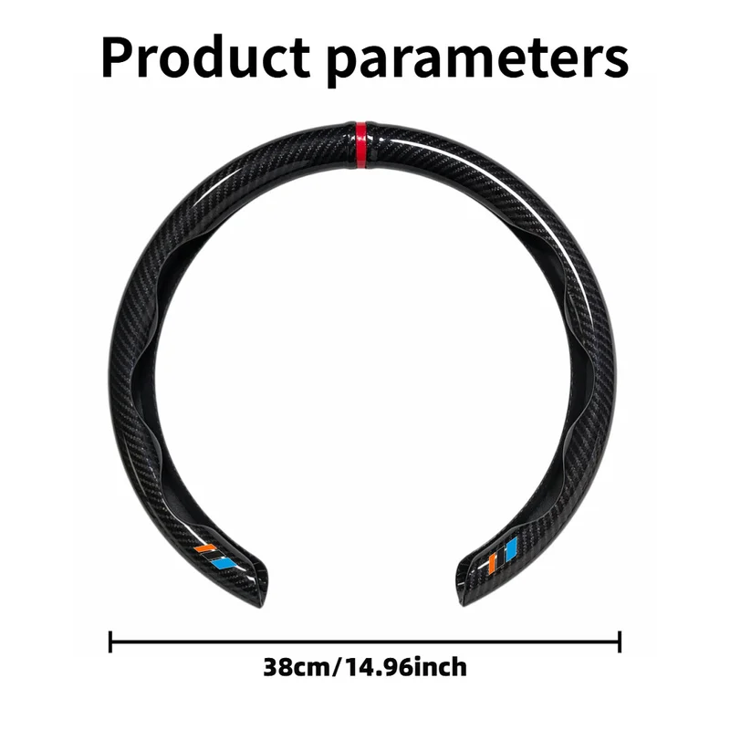 Blue, Black, and Orange Snake-Pattern Steering Wheel Cover with Black and Red Markings, Red Return-to-Center Indicator/Comfortab