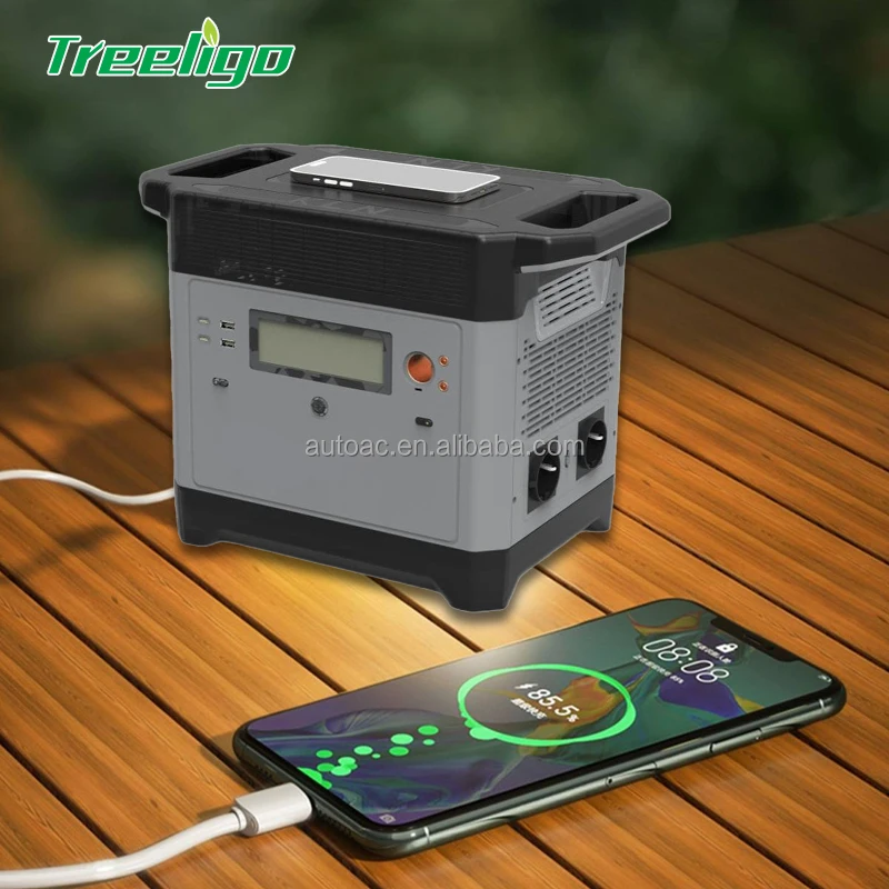 

1000 Watt Portable Power Supply 2000w Home Power Station AC Type-c Solar Generator For Household Outdoor