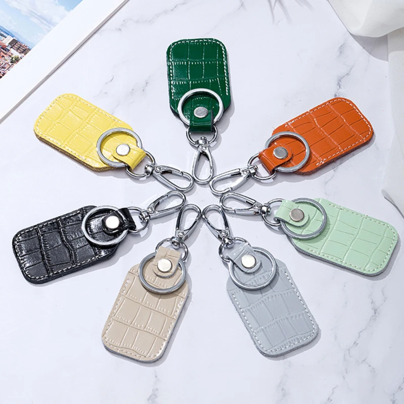 PU Leather Card Cover For Alarm Tag Intercom Key Access Entrance Card Set Car Key Holder Guard Card Protecter