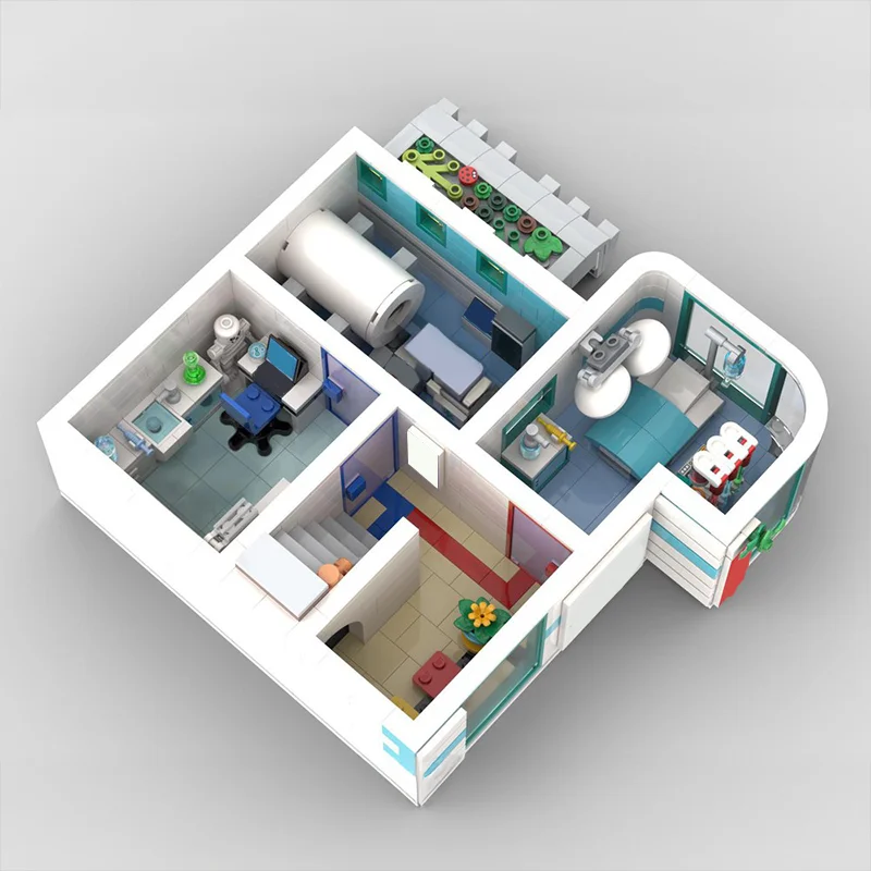 2677pcs MOC Modulair Ziekenhuis Gemodulair Model Bouwstenen Bouw Monteren DIY Kerstcadeau Onderwijs Speelgoed Verjaardag
