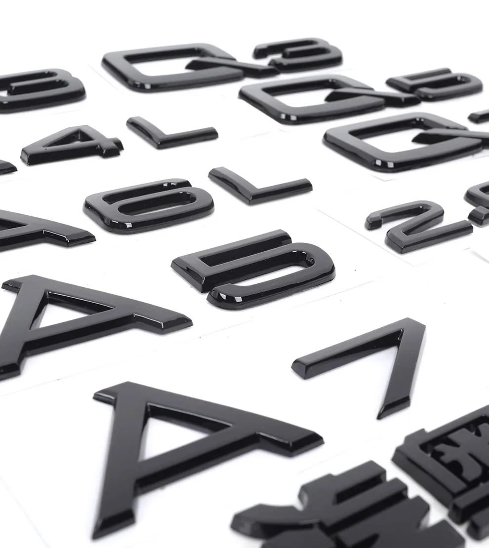 3D ABS Car Sticker For 2.0 2.5 3.0 4.0 TDI 30 35 40 45 50 55 TDI A4 A5 A6 A7 A8 Q5 Q7 Letter Emblem Rear Trunk Decoration Badge