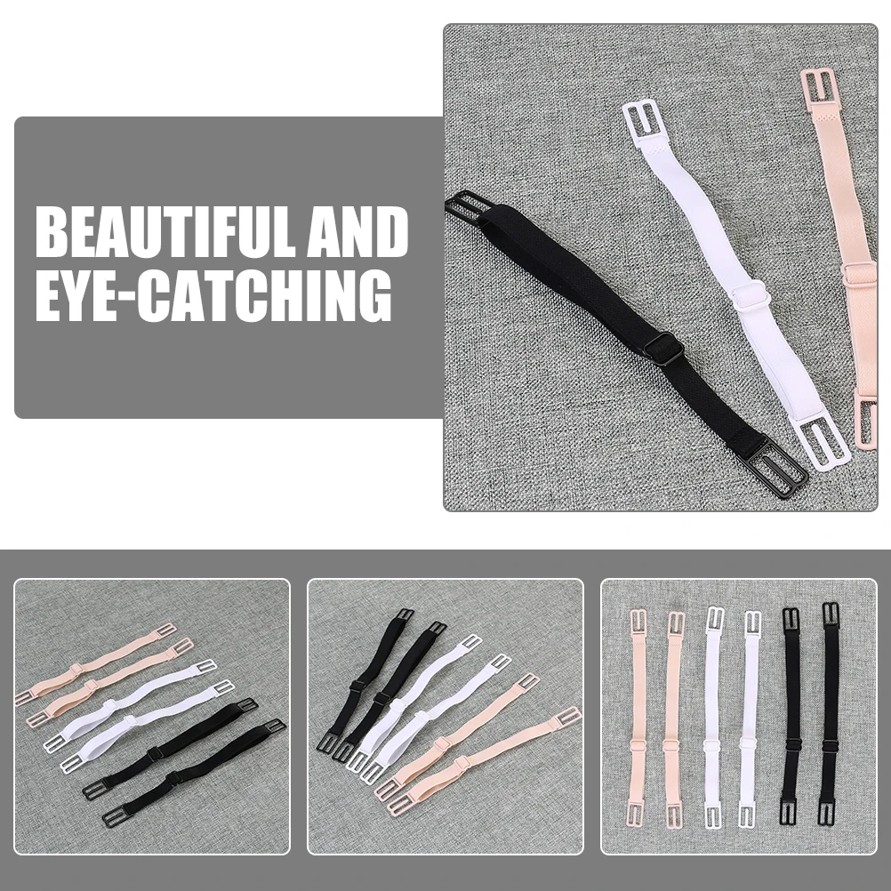 

6Pairs Bra Strap Non-Slip Elastic Adjustable Shoulder Straps Replacement Removable Bra Straps for Women Vest