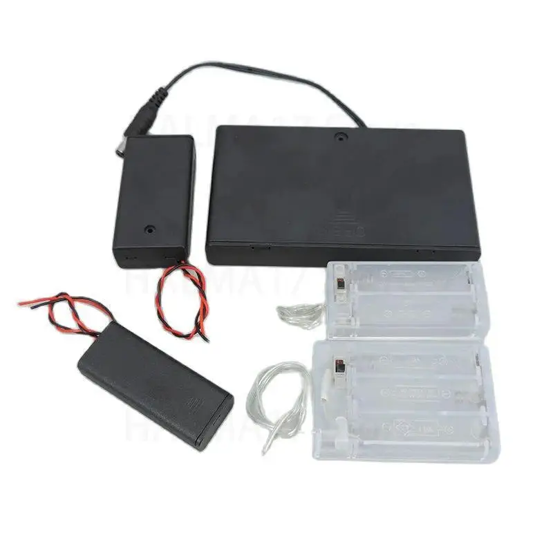 2 3 4 8 Slots ports AA Battery transparent black 2xAA 3xAA 4XAA 8AA Power Storage Case Box Holder Leads for diy repair tools J17