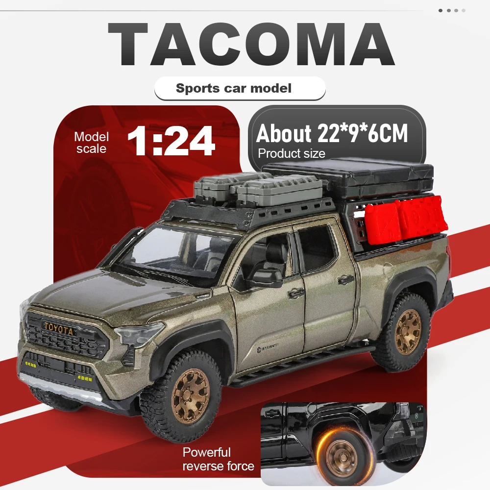 

1:24 Tacoma Land Cruiser LC80 Cars Models Toy Alloy Diecast Doors Opened Miniature Off-road Vehicles Model Birthday Gifts