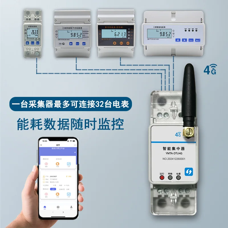 4G DC エネルギーメーター 太陽光発電エネルギー貯蔵基地局 4G データ遠隔取得および監視