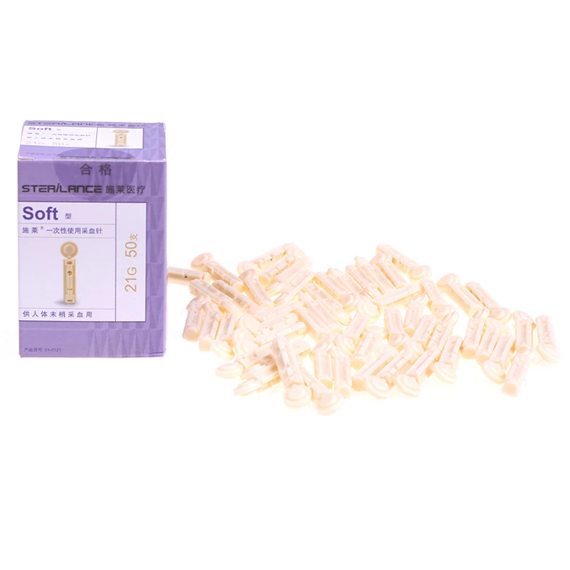 Kit de tests sanguins à usage unique, lancettes, test de glucose et de cholestérol, 21g, 50 pièces