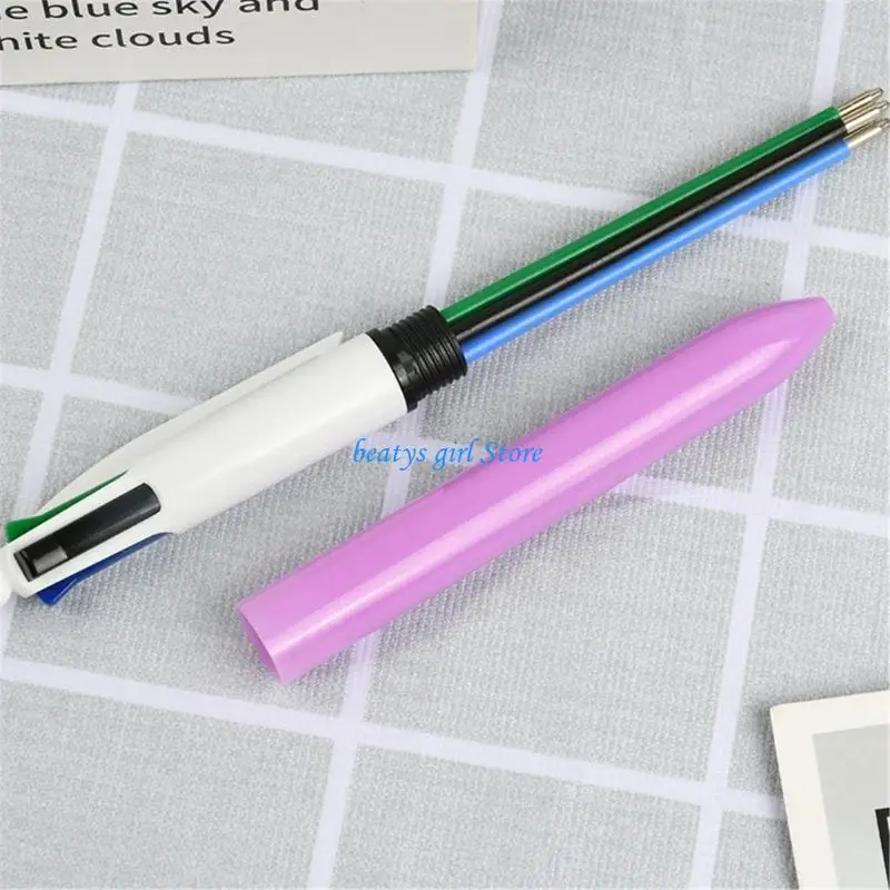 

C7AB 4-Colors-in-1 Ballpoint Pen for Kid Student Class Reward Christmas Gift