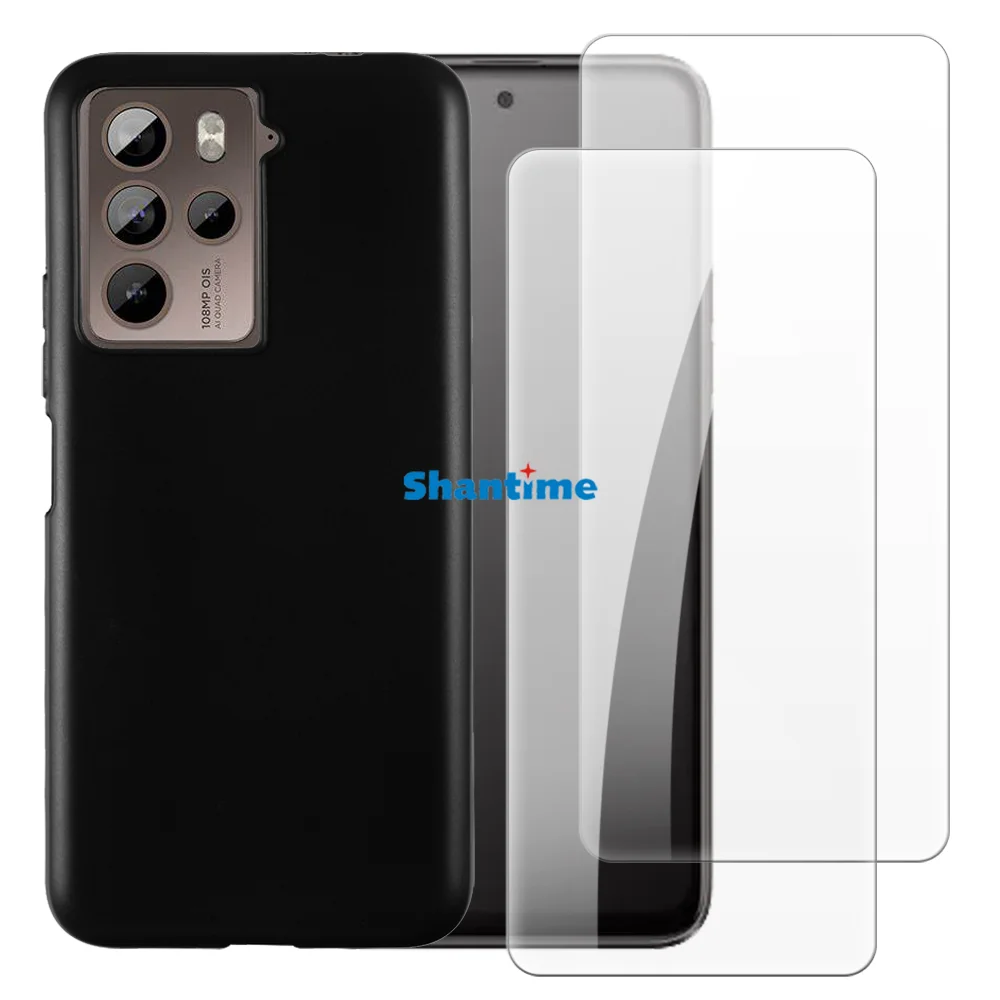 Funda blanda + paquete de 2 protectores de pantalla de vidrio templado para HTC U23, U23 Pro protección de cuerpo completo