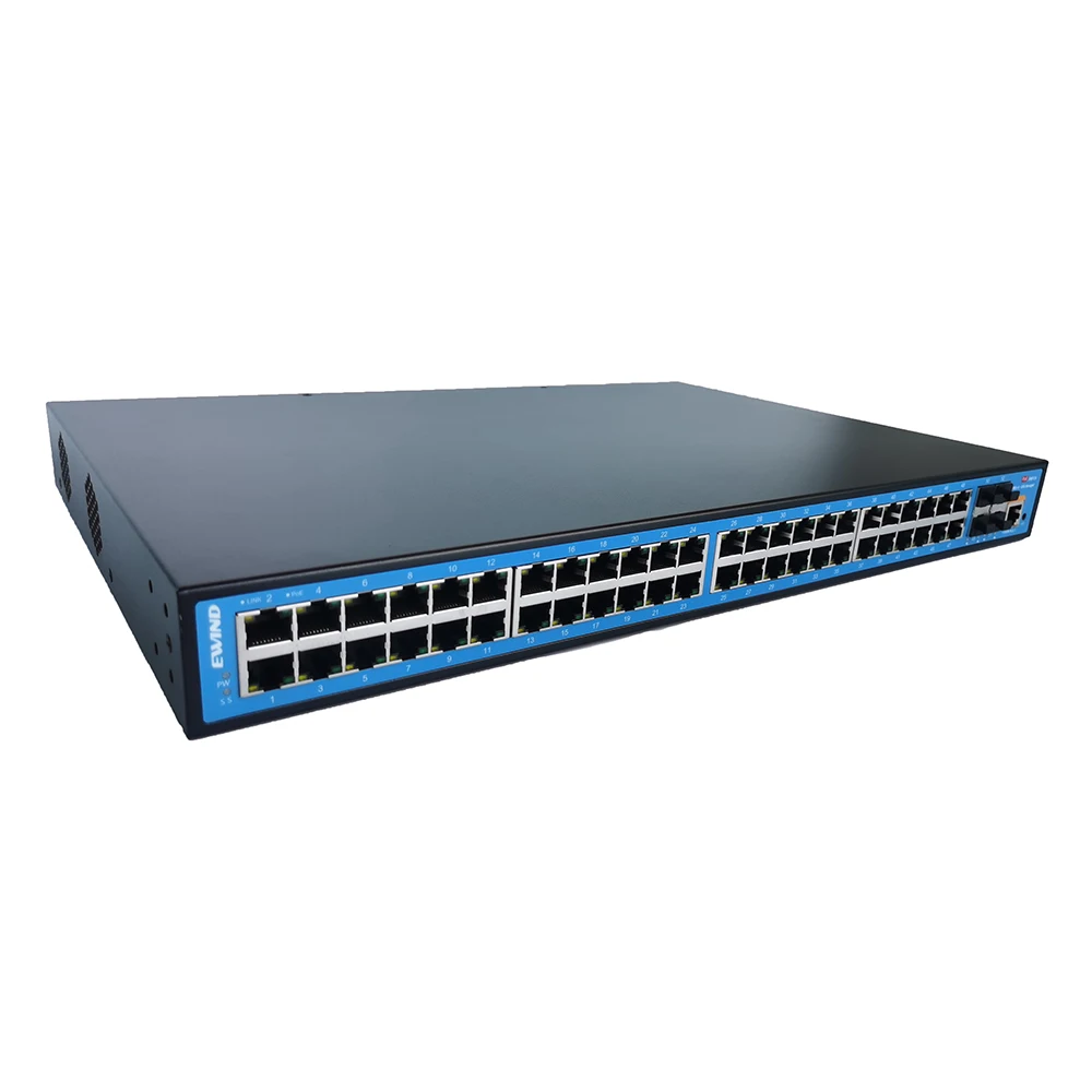 EWIND Managed POE Switch 48 10/100/1000M Ports Layer 3 Gigabit Ethernet Switch with 4 10G SFP+ Slot for IP Camera Wireless AP