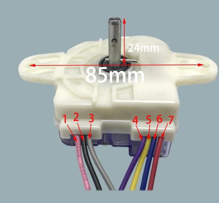 Washing Machine Parts 7 wires timer with big ears 3 contacts 8.5cm hole distant