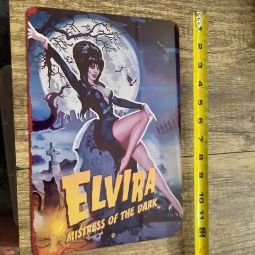 1 pcs,Elvira Mistress of the Dark in Cemetery 8x12 Metal Wall Sign