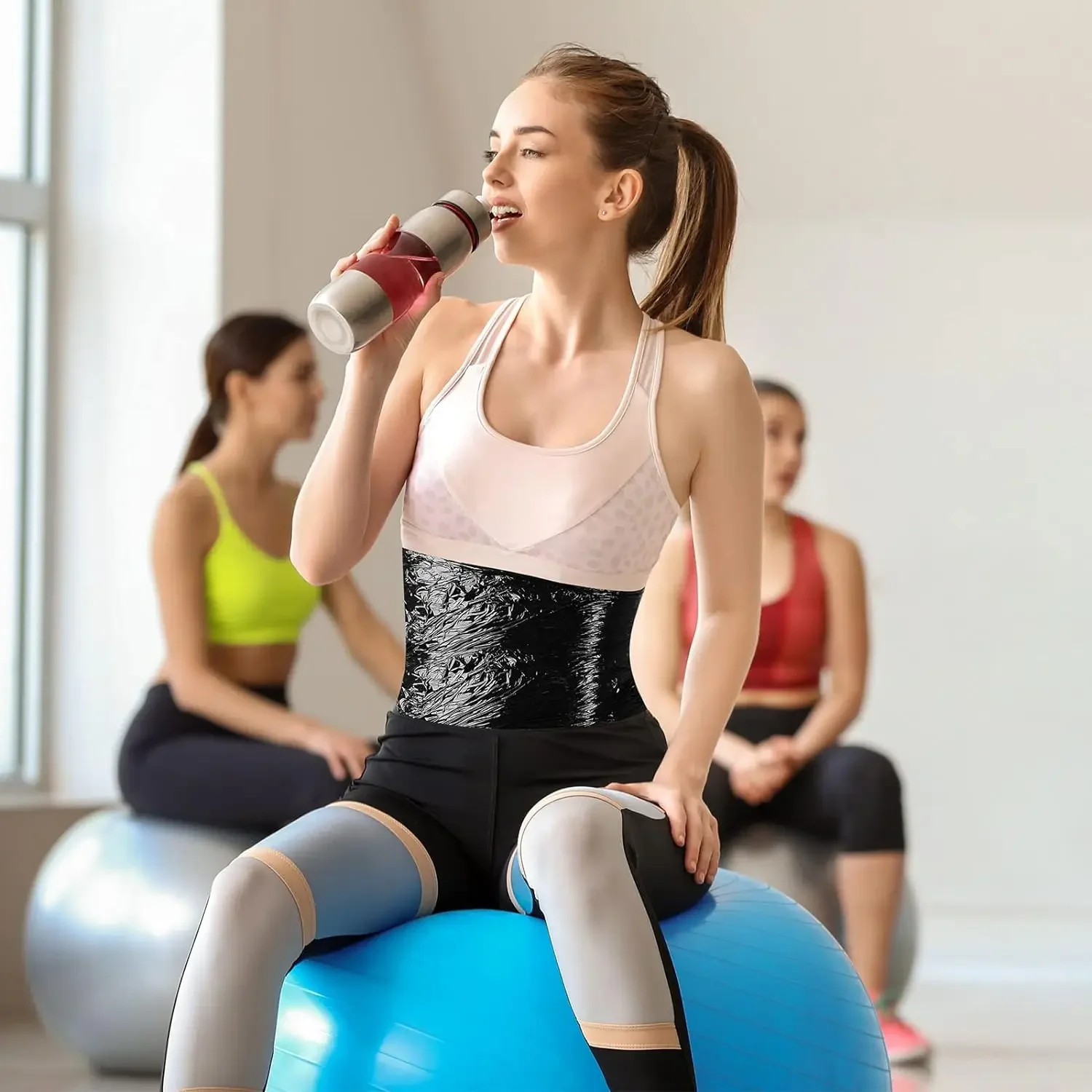 

6 Rolls 60Meters Black Plastic Body Slimming Wrap Workout&Sweat Enhancer Stomach Reduces Cellulite Massage Accessories