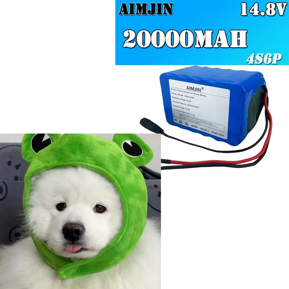 Lithium-ion Rechargeable 18650 14.8V/16.8V 4S6P 20000mAh Battery with Built-in BMS for Night Fishing Light Heater Backup Batteri