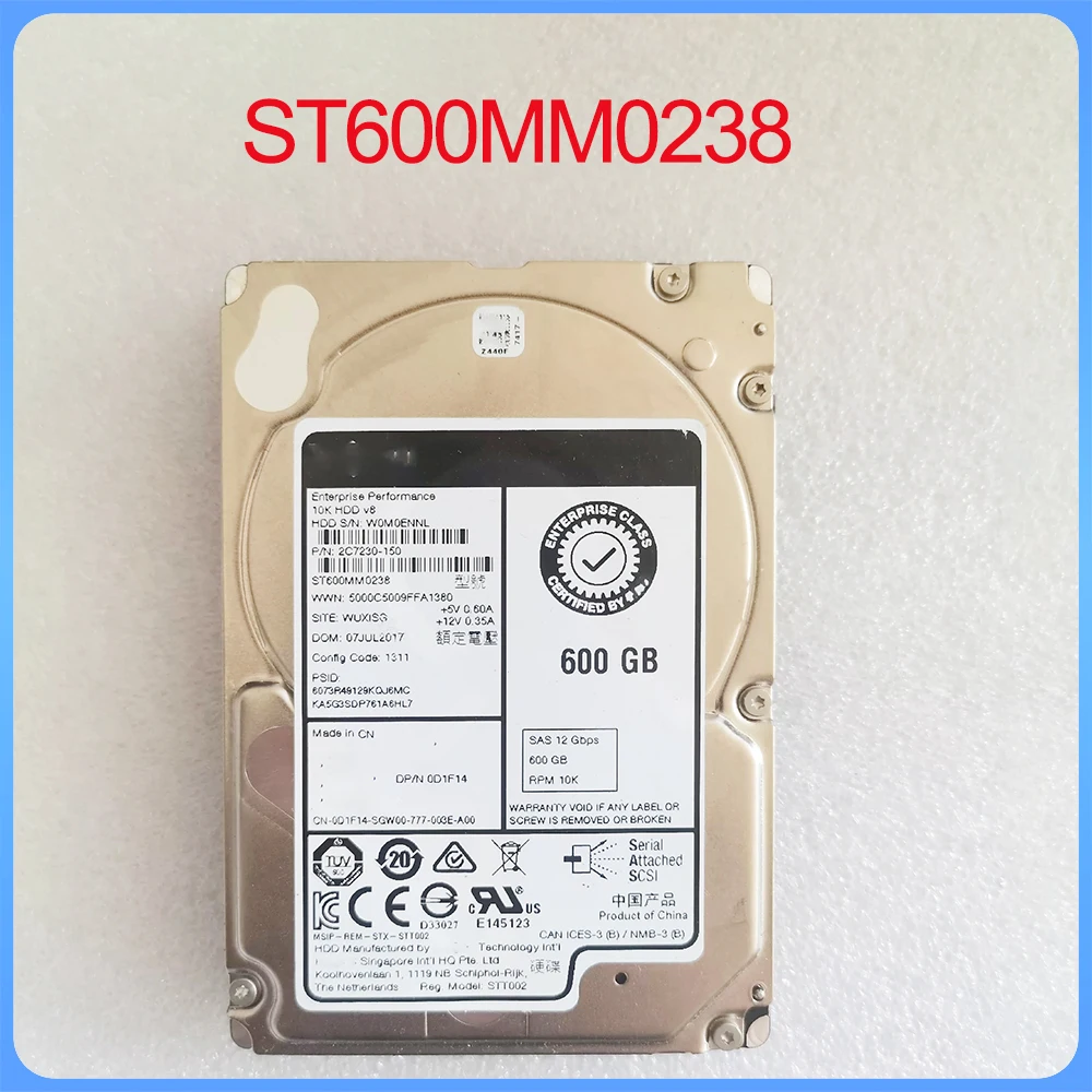 

For Dell D1F14 600G SAS 10K 12G 2.5'' HDD ST600MM0238 Server Hard Drive