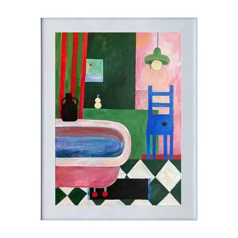 

Bauhaus pure hand-painted oil painting niche art porch hanging painting modern living room wall abstract