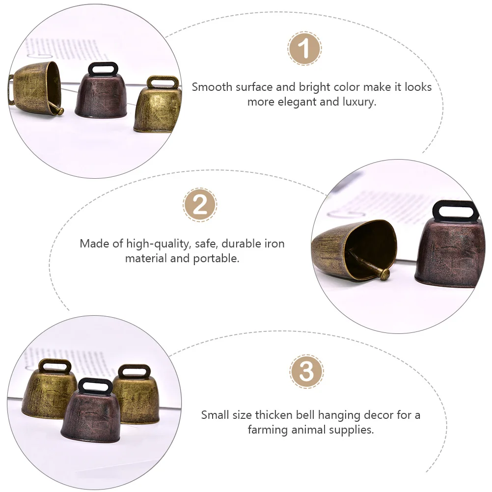 

Cattle Sheep Bells Thickened Iron Smooth Surface Vintage Farming Accessories Grazing Supplies Anti Lost Long Distance Sound Pet