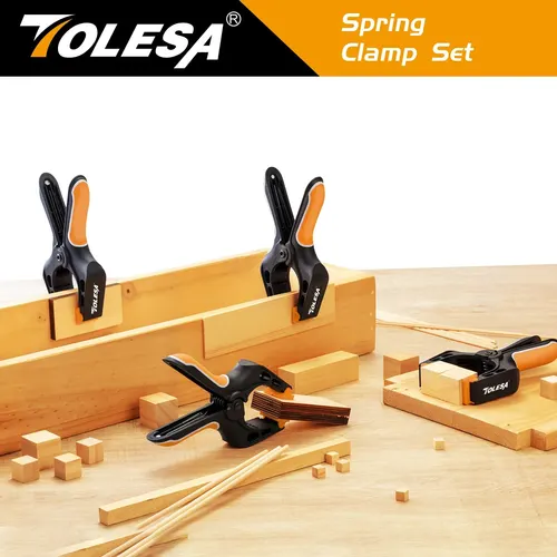Imagen 2 del producto TOLESA Abrazaderas de resorte de 7"" Abrazaderas de plástico grandes resistentes de 4 piezas para manualidades con apertura de mandíbula de 3"" para sujeción y fijación de pegado DIY