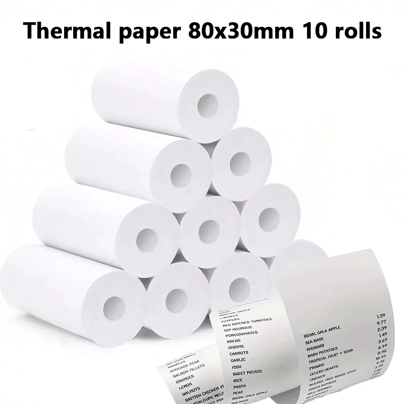 80mm Thermal Receipt Paper 3/6/10Rolls White Paper For 80mm Mini Portable Thermal Receipt Bill Printer For Business Printing