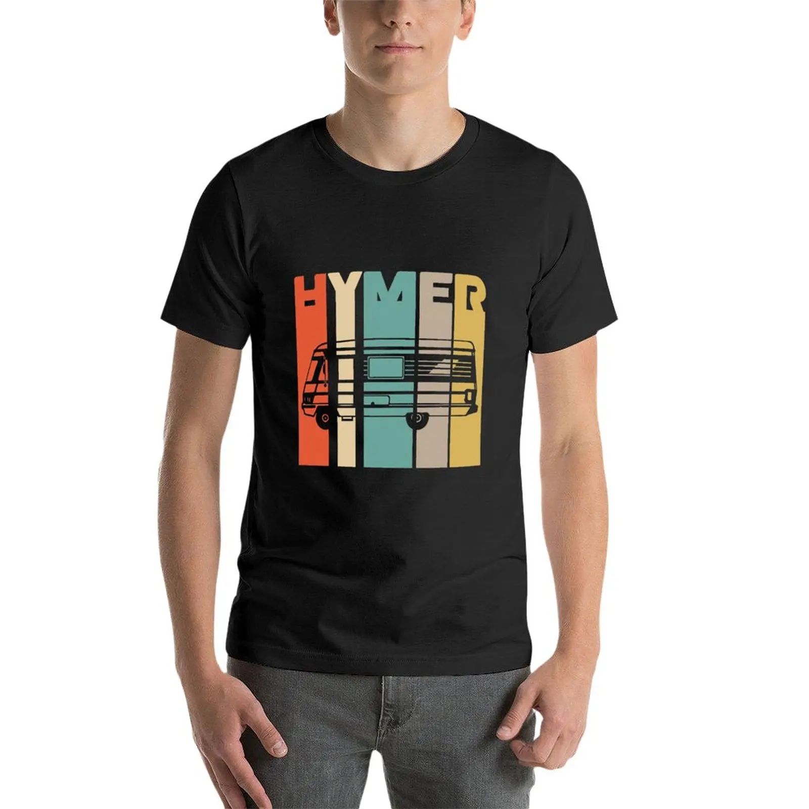 Hymer Colours T-Shirt man clothes summer top plain black t shirts men