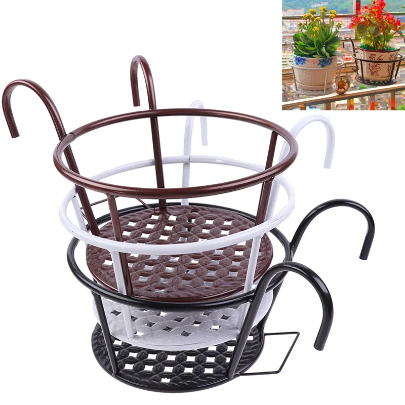 

Balcony Flower Pot Hanging Stand Pot Tray Guardrail Hanging Planter Stand Flowerpot Rack Hydroponic tower Plant accsesories Pots