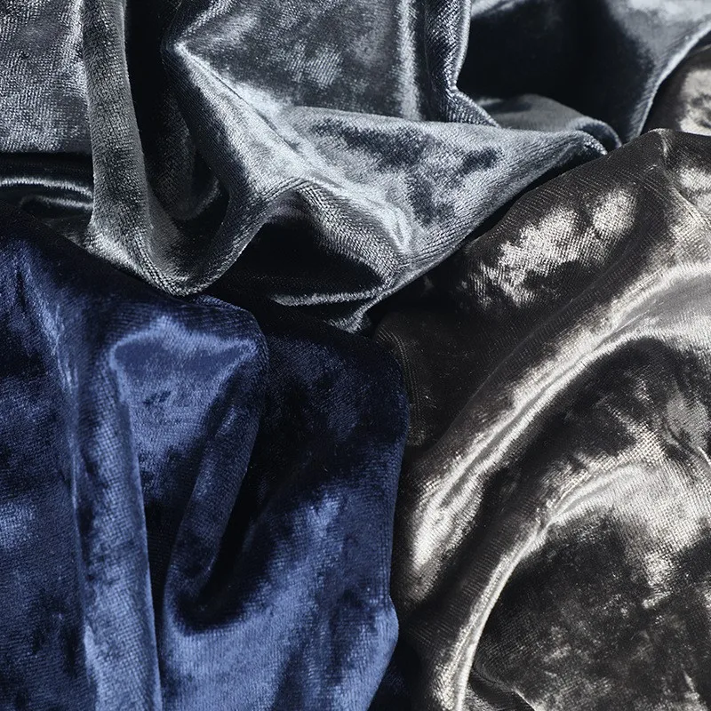 

320G imitation acetic acid gold velvet fabric knitted autumn and winter dress