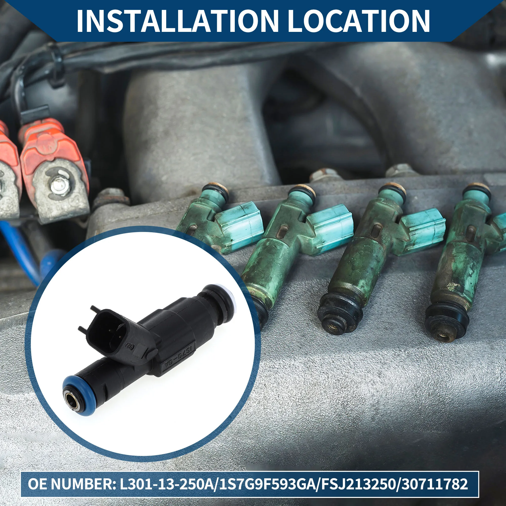 

Топливная форсунка UXCELL No L301-13-250A для Mazda Protege5 2.0 2002-2003, 1 шт., черный